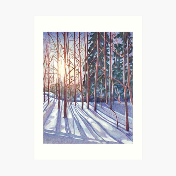 Hiver : lever de soleil Impression artistique