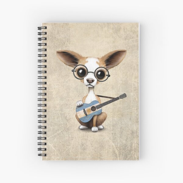 Aperçu de l'œuvre Chihuahua mignon jouant la guitare drapeau argentin créée et vendue par JeffBartels.