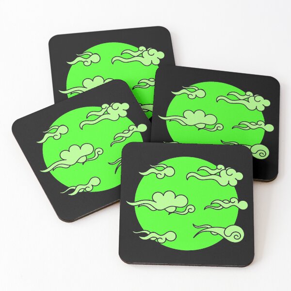 Item preview, Japanese Wind Clouds Line Green designed and sold by Qestro.