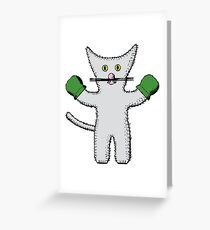 Kitten with mittens clip art Greeting Card