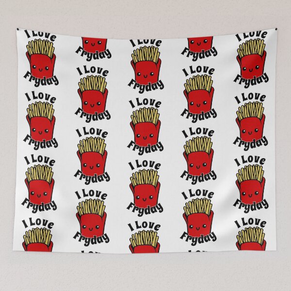Item preview, I Love Fryday French Fry Pun designed and sold by TheButtonCrew.