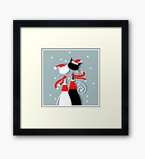 Amusing Christmas cats graphics Framed Print