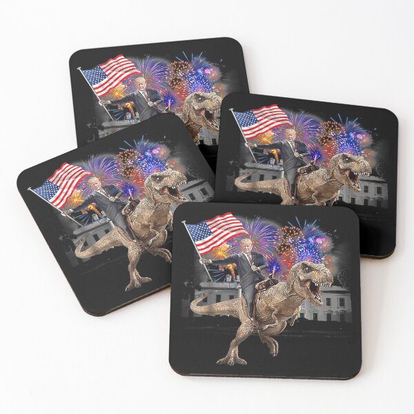 Item preview, Trump Riding a Dinosaur T-rex designed and sold by QueensAscension.