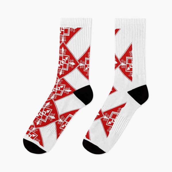 Item preview, Red polygonal pattern on white background designed and sold by Chamaiporn Pangtorn.
