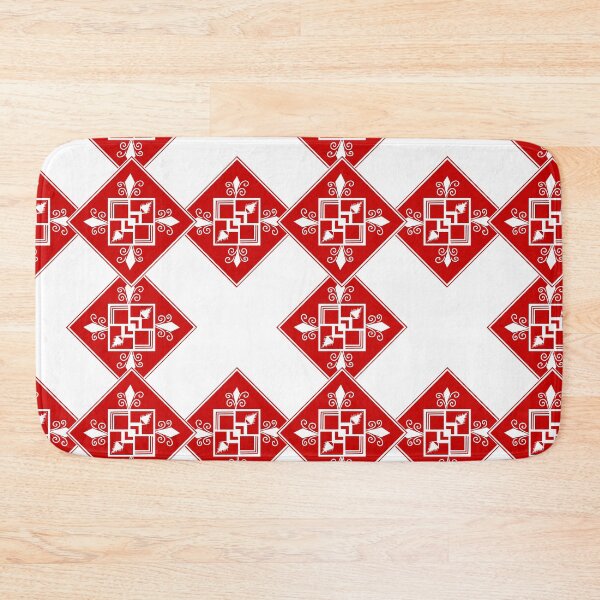 Item preview, Red polygonal pattern on white background designed and sold by Chamaiporn Pangtorn.