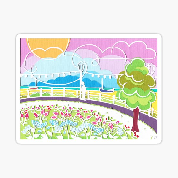 Beachful thinking Sticker