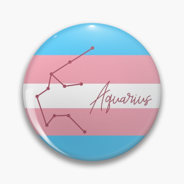 Item preview, Aquarius Zodiac Sign With Trans Pride Colours designed and sold by tinyteacups.