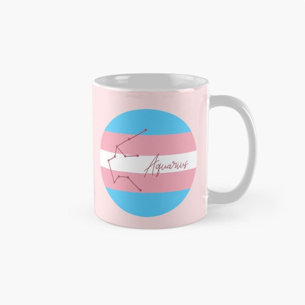 Item preview, Aquarius Zodiac Sign With Trans Pride Colours designed and sold by tinyteacups.