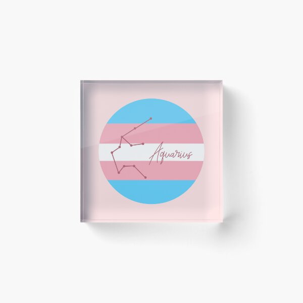 Item preview, Aquarius Zodiac Sign With Trans Pride Colours designed and sold by tinyteacups.