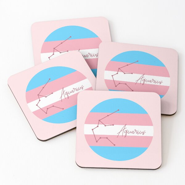Item preview, Aquarius Zodiac Sign With Trans Pride Colours designed and sold by tinyteacups.