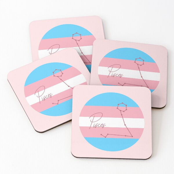 Item preview, Pisces Zodiac Sign With Trans Pride Colours designed and sold by tinyteacups.