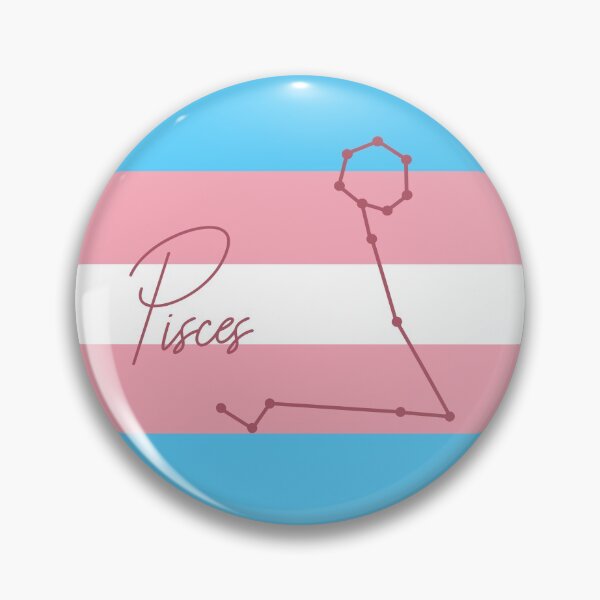 Item preview, Pisces Zodiac Sign With Trans Pride Colours designed and sold by tinyteacups.