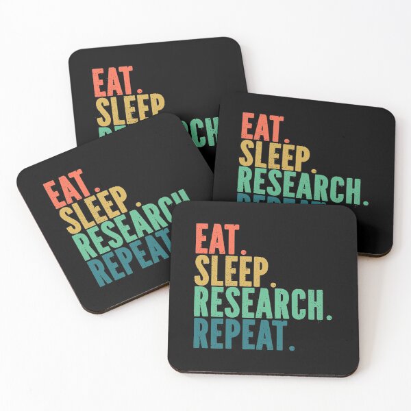 Item preview, Eat Sleep Research Repeat Retro Grunge Funny Text designed and sold by TeeZazzle.