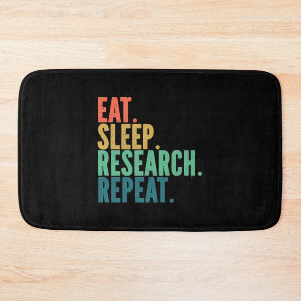 Item preview, Eat Sleep Research Repeat Retro Grunge Funny Text designed and sold by TeeZazzle.