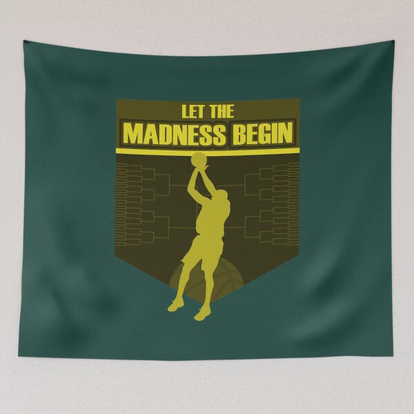 Item preview, Let the madness begin basketball Bring on the big tourney GREEN YELLOW designed and sold by friendly-fox.