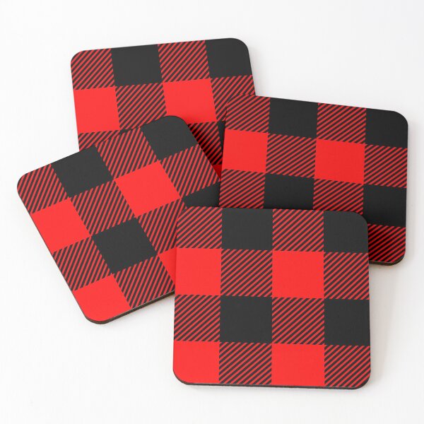 Item preview, Buffalo Plaid (Large Check) Black on Red designed and sold by Tree45.