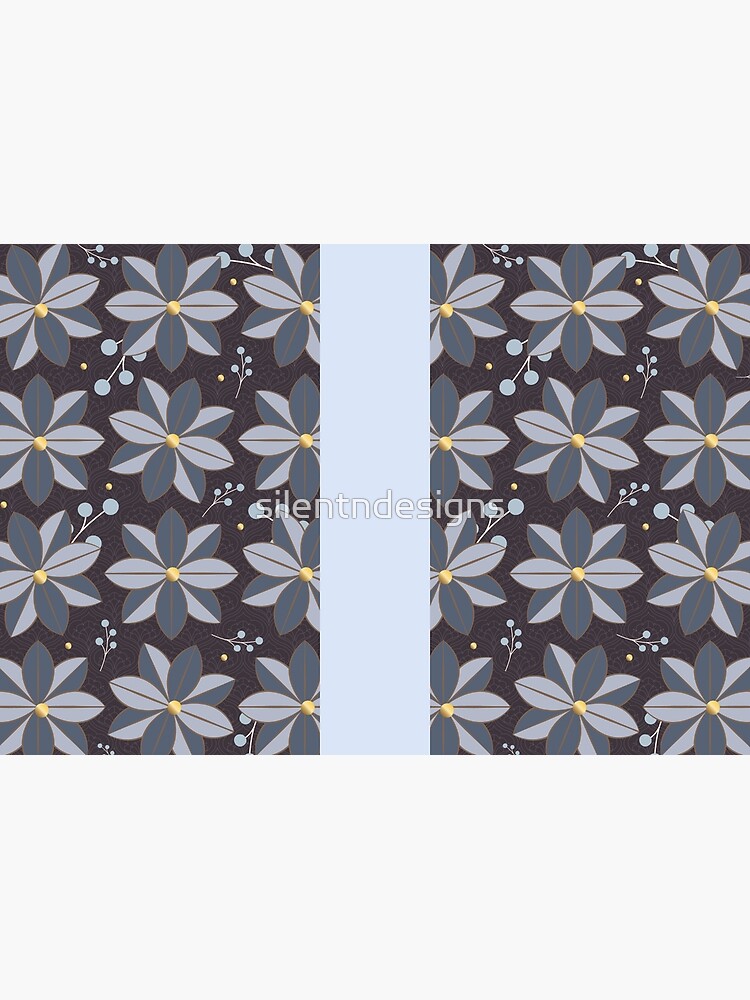 Floral Pattern 2: Purple & Blue, Flowers, Pretty, Nature, Blossom, Leaves, Berries, Home Decor by silentndesigns