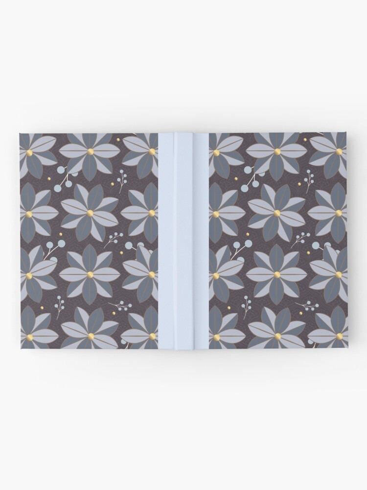 Alternate view of Floral Pattern 2: Purple & Blue, Flowers, Pretty, Nature, Blossom, Leaves, Berries, Home Decor Hardcover Journal