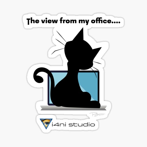 Cat with a View Sticker