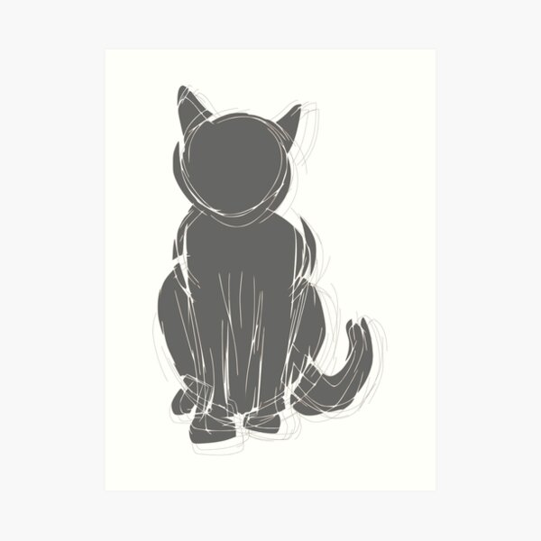 Laminas Artisticas Blanco Y Negro Del Clip De Gato Redbubble