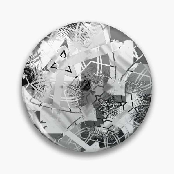 Item preview, Colorless abstract black and white circle with triangles designed and sold by Tripography.