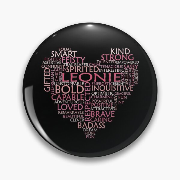 Item preview, Leonie heart word cloud shape name - pink, peach and light pink - female empowerment name personalised text - 0321 designed and sold by PrettyDesserted.