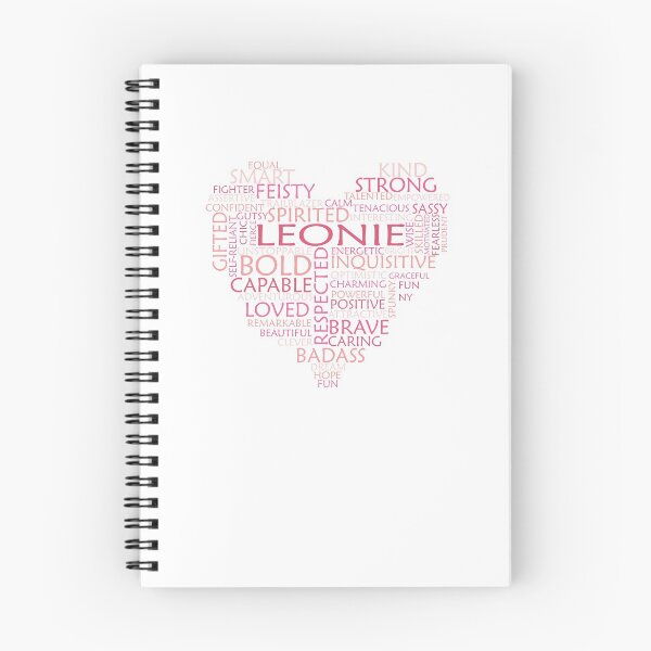Item preview, Leonie heart word cloud shape name - pink, peach and light pink - female empowerment name personalised text - 0321 designed and sold by PrettyDesserted.