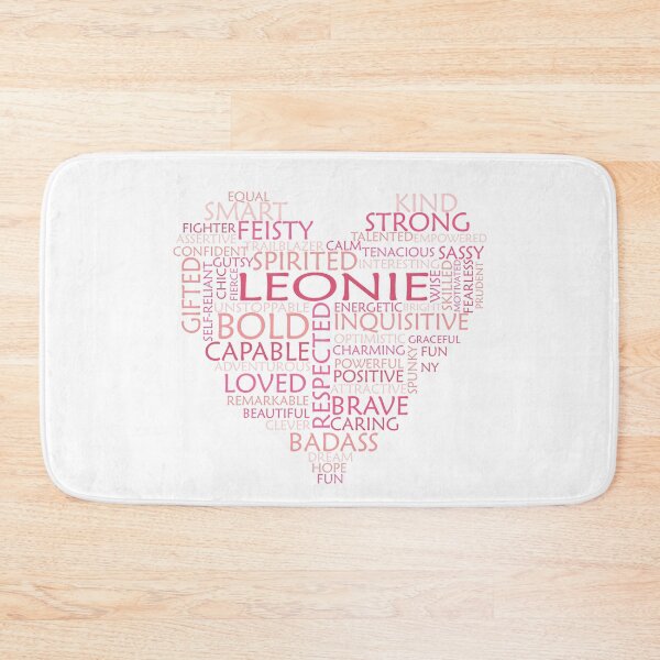 Item preview, Leonie heart word cloud shape name - pink, peach and light pink - female empowerment name personalised text - 0321 designed and sold by PrettyDesserted.
