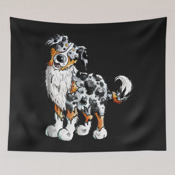 Item preview, Blue Merle Australian Shepherd Aussie Art Dog Gift designed and sold by perimitoous.