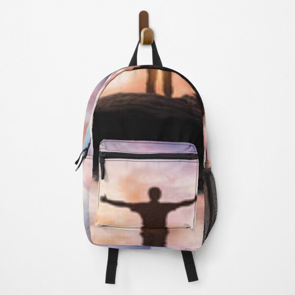 Item preview, A Reflection Showing Gratitude Man Standing Over Lake Watching Sunset Pastel Sky With Wide Open Arms designed and sold by NadeenInspires.