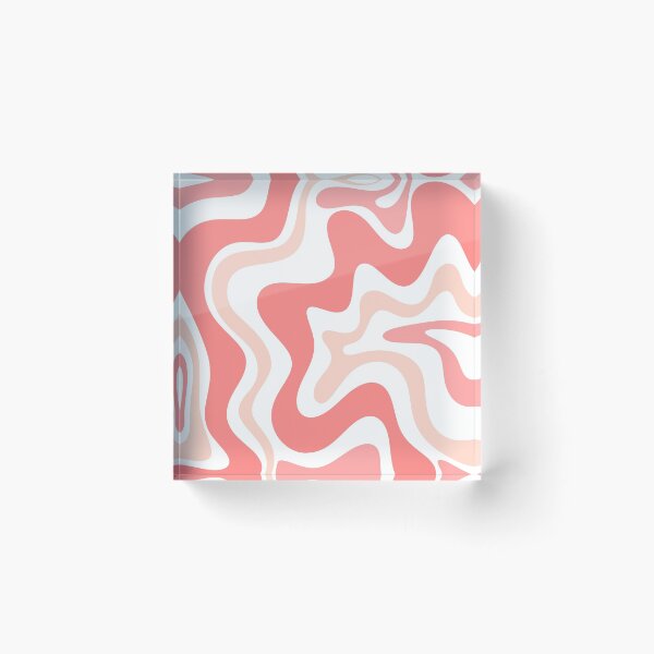 Item preview, Liquid Swirl Retro Abstract Pattern in Blush Pink Tones on White designed and sold by kierkegaard.