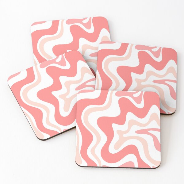 Item preview, Liquid Swirl Retro Abstract Pattern in Blush Pink Tones on White designed and sold by kierkegaard.