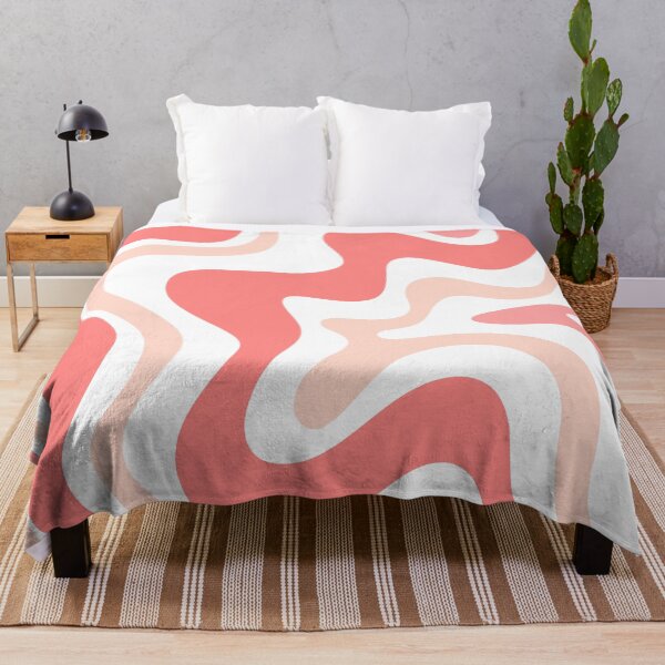 Item preview, Liquid Swirl Retro Abstract Pattern in Blush Pink Tones on White designed and sold by kierkegaard.