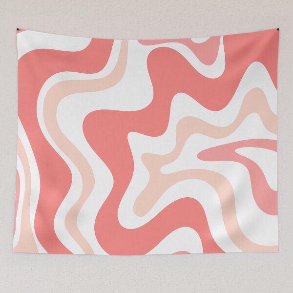 Item preview, Liquid Swirl Retro Abstract Pattern in Blush Pink Tones on White designed and sold by kierkegaard.