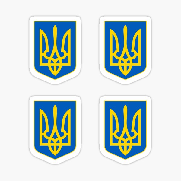 Artikel-Vorschau von Wappen der Ukraine x4, designt und verkauft von MbBullMbShield.