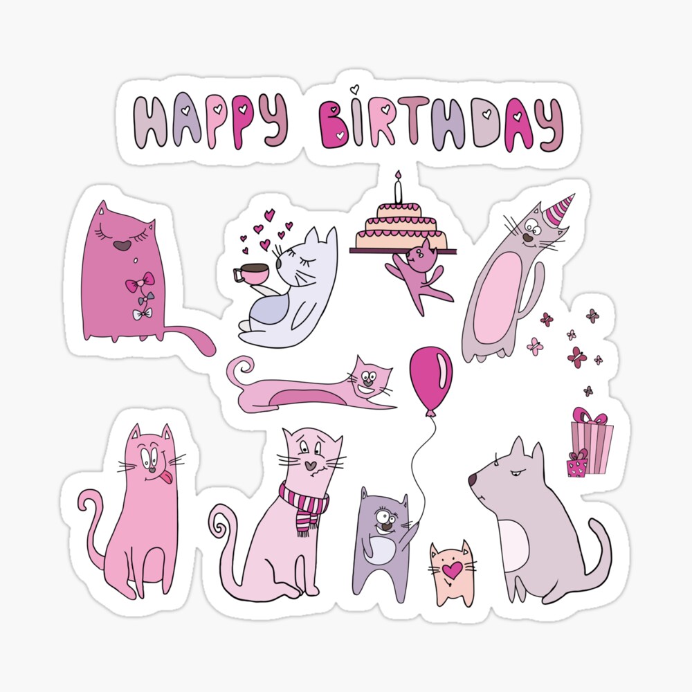 Happy Birthday Funny Cat Graphic Greeting Card By Josieburden Redbubble