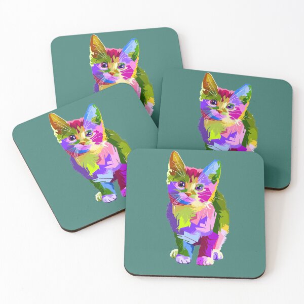 Item preview, Artistic colourful cat designed and sold by ArtHeaven6.
