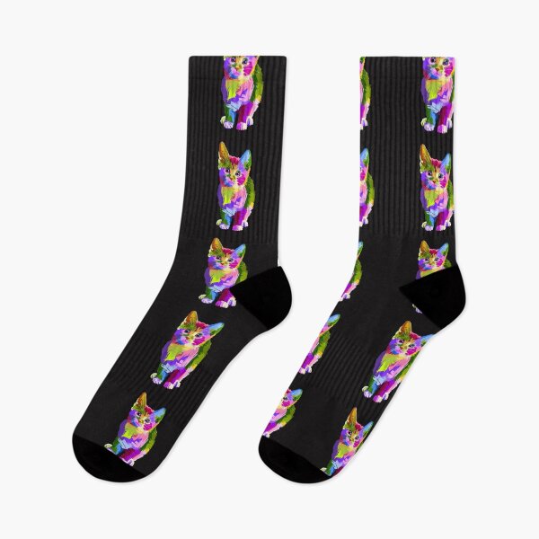 Item preview, Artistic colourful cat designed and sold by ArtHeaven6.