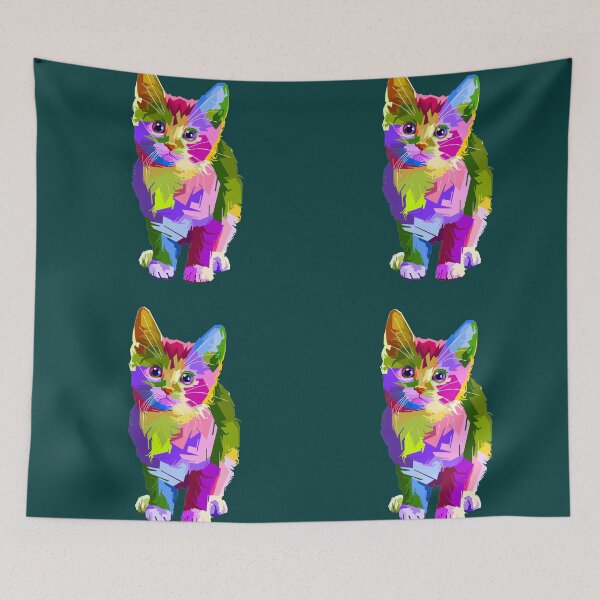 Item preview, Artistic colourful cat designed and sold by ArtHeaven6.