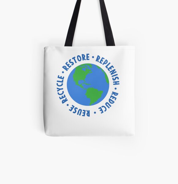 Earth Day Tote Bag, Keep Calm and Recycle Bag, Canvas Tote Bag