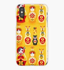 Russian Nesting Dolls – Yellow & Red iPhone Case/Skin
