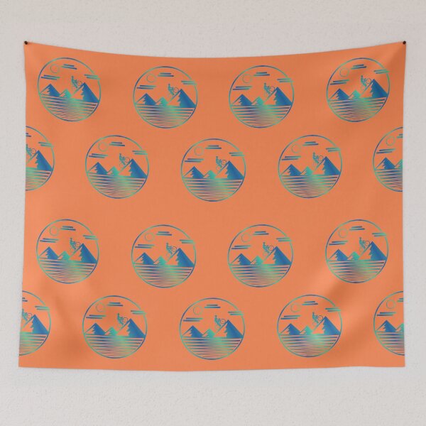 Item preview, The Only Way is Up Line Art Green Blue Gradient designed and sold by RabeDesigns.