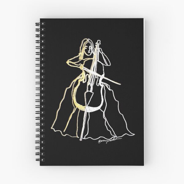 Item preview, Cello musician ambidextrous line drawing of woman playing cello designed and sold by orangerinka.