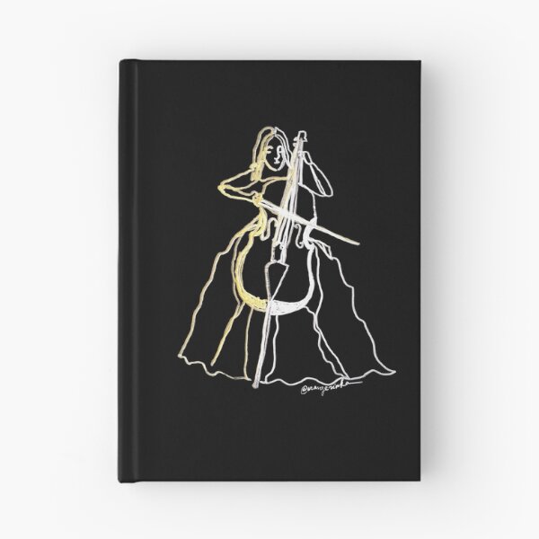 Item preview, Cello musician ambidextrous line drawing of woman playing cello designed and sold by orangerinka.