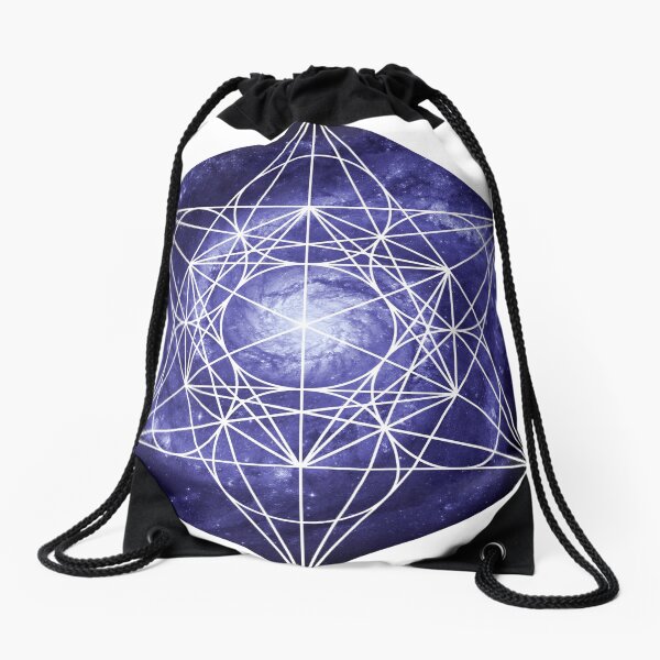 Pinwheel Blue Hue | Metatron Sacred Geometry Sticker Drawstring Bag