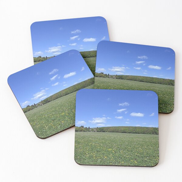 Item preview, dandelion meadow forest and blue sky springtime landscape designed and sold by goceris.