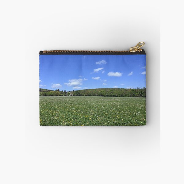 Item preview, dandelion meadow forest and blue sky springtime landscape designed and sold by goceris.
