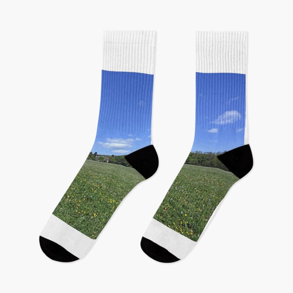 Item preview, dandelion meadow forest and blue sky springtime landscape designed and sold by goceris.