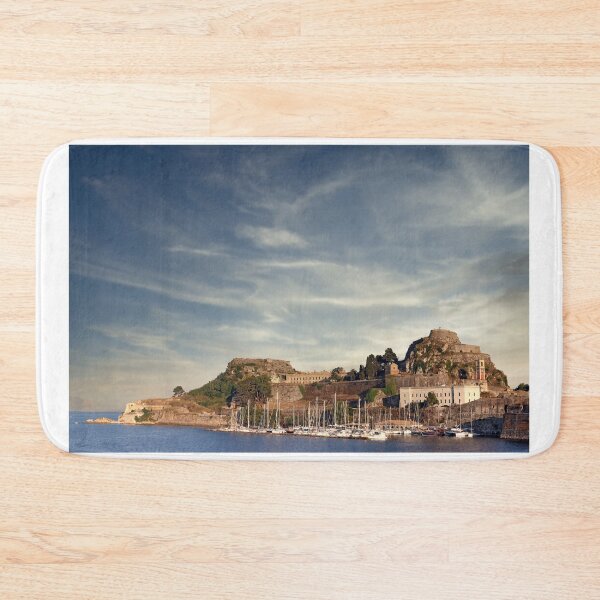 Item preview, Old fortress and port with yachts Corfu Greece designed and sold by goceris.