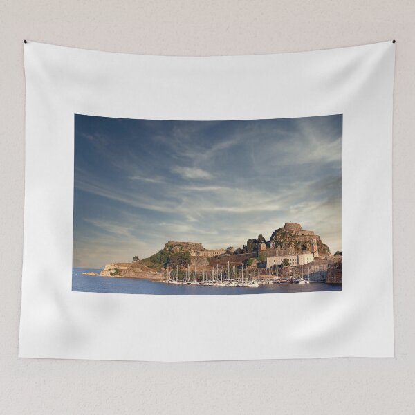 Item preview, Old fortress and port with yachts Corfu Greece designed and sold by goceris.